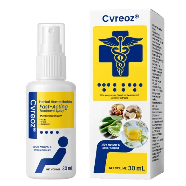🌟 Official Store | Cvreoz® Herbal Hemorrhoids Fast-Acting Treatment Spray – Your Quick Relief Solution!